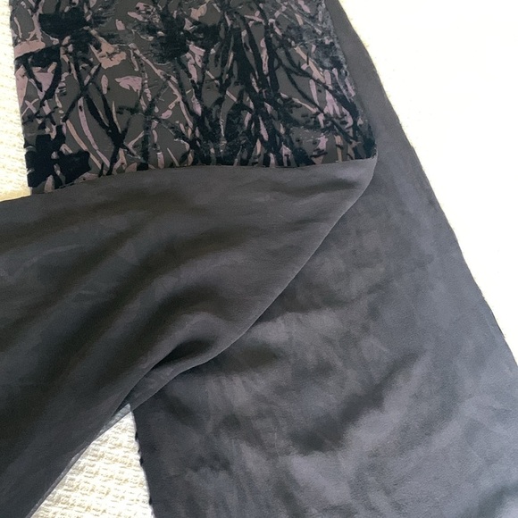 Chico’s silk burnout velvet scarf, purple, and black - Picture 3 of 7